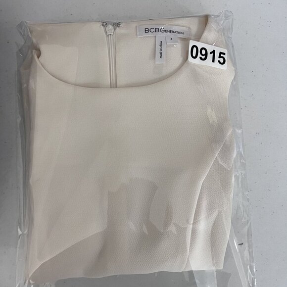 BCBGeneration Womens 4 Cream Shift Dress Multiway Zippers Office Career Wear - Picture 16 of 16